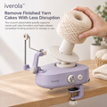 Iverola™ SkeinFlow Electric Yarn Ball Winder — Automatic Motorized Yarn Winding Machine with Adjustable Speed Control, Smooth Yarn Tension Guide, Removable Winding Spindle &amp; Table Clamp for Knitting, Crochet and Fiber Crafts