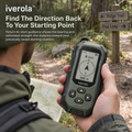 Iverola™ TrailVector Handheld GPS Navigation Compass — Rechargeable Outdoor Digital Compass with Satellite Positioning, Return-to-Start Guidance, Saved Waypoints, Electronic Direction Display &amp; USB-C Charging for Hiking