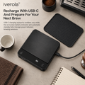 Iverola™ CremaFlow Smart Espresso Scale — Rechargeable Digital Coffee Scale with Real-Time Flow Rate Monitoring, Automatic Tare, Espresso Extraction Tracking, Touch Controls &amp; Water-Resistant Design for Home Baristas and Coffee Enthusiasts
