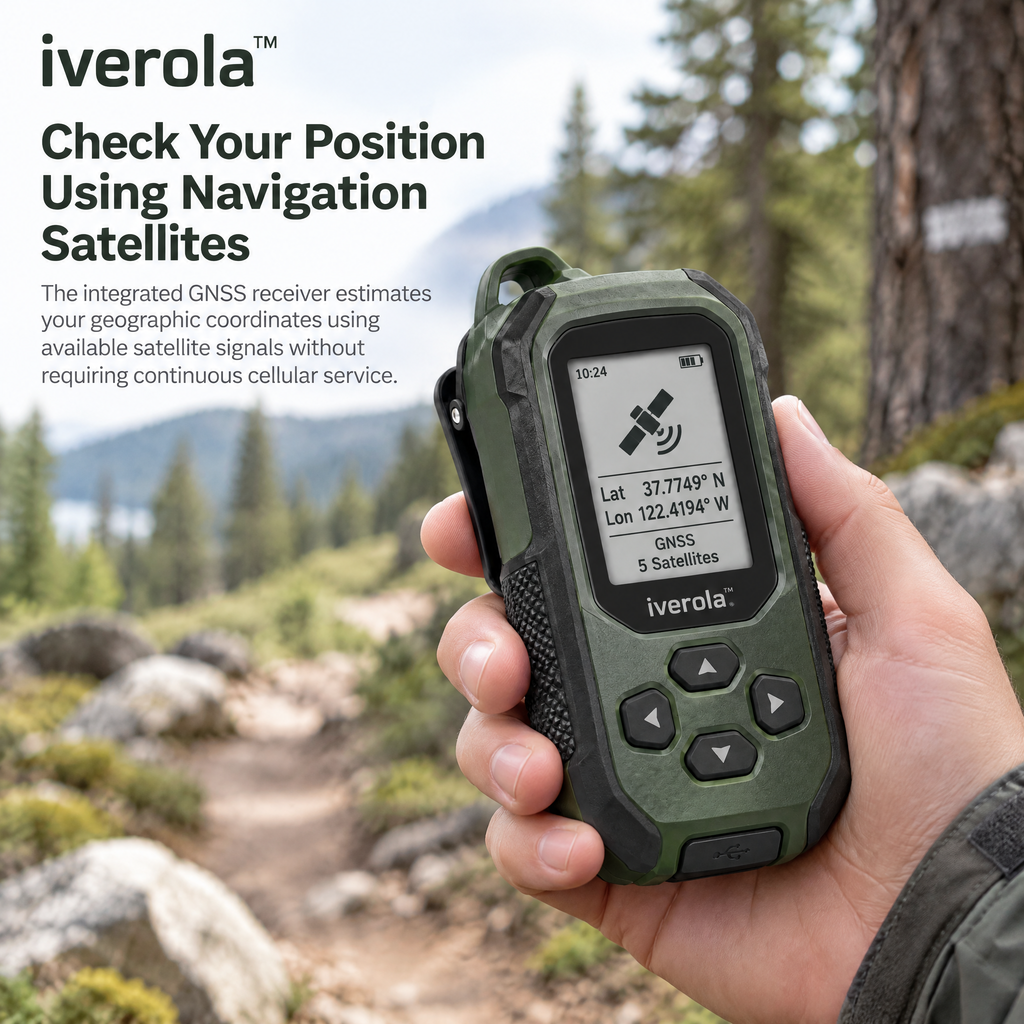 Iverola™ TrailVector Handheld GPS Navigation Compass — Rechargeable Outdoor Digital Compass with Satellite Positioning, Return-to-Start Guidance, Saved Waypoints, Electronic Direction Display &amp; USB-C Charging for Hiking